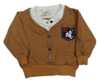 Hnedá vzorovaná ľahká mikina s nášivkou