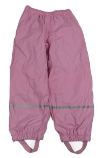 Růžové nepromokavé zateplené kalhoty Lupilu