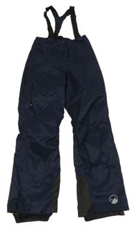 Tmavomodré šusťákové funkční oteplovačky s kšandami Crivit