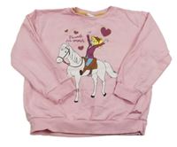 Ružová mikina s koněm