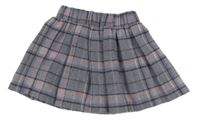 Šedo-fialová kostkovaná vlněná sukně Nutmeg