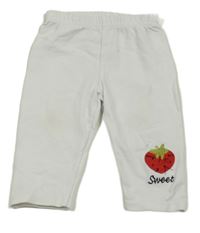 Biele legíny s jahodou