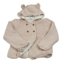 Světlerůžový podšitý propínací svetr s kapucí M&S