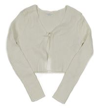 Biely crop ľahký rebrovaný sveter Primark