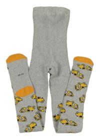 Šedé zateplené punčocháče s bagry Lupilu