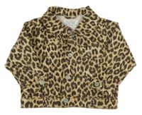 Béžovo-hnědá leopardí riflová bunda Primark