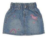 Svetlomodrá rifľová sukňa s jednorožcom Denim Co.