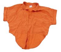 Oranžová lehká crop košile Zara