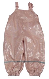 Světlerůžové třpytivé nepromokavé laclové kalhoty Ergee
