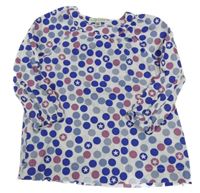 Bílo-fialová puntíkatá halenka Vertbaudet