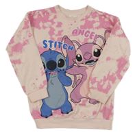 Růžová batikovaná lehká mikina se Stitchem Disney