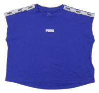 Fialové sportovní crop tričko s logem Puma
