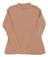 Svetloružové rebrované tričko H&M