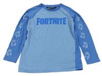 Modré tričko s nápisem Fortnite