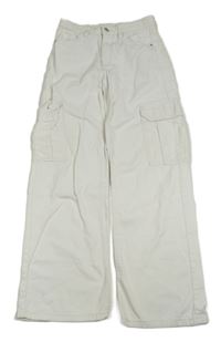 Bílé cargo wide leg rifle H&M