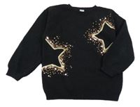 Čierny sveter s hviezdami Tu