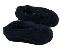 Nové - Tmavomodré huňaté papučky F&F 28/29