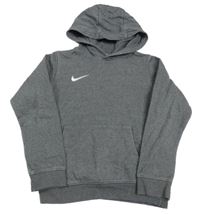 Tmavošedá mikina s logem a kapucí Nike