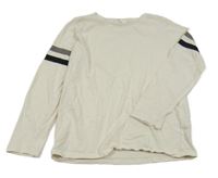 Smetanovo-černo-šedé triko s pruhy M&S