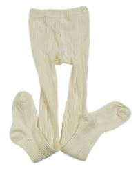 Smetanové žebrované punčocháče H&M