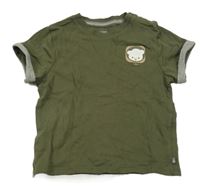 Khaki tričko s medvídkem Obaibi 