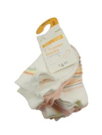 Nové - 7set - 7x Bílo-růžovo-barevné ponožky s duhami Primark