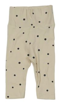 Béžovo-čierne bodkovaná é legíny H&M