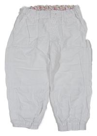Biele ľanové crop nohavice H&M