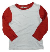 Bielo-červené tričko H&M