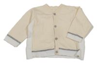 Smetanovo-bielo-sivý prepínaci sveter