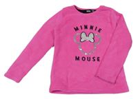 Neónově ružová plyšová mikina s Minnie Disney