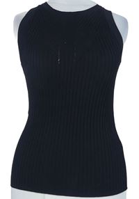 Dámský černý žebrovaný pletený top River Island 