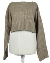 Dámský hnědý crop svetr Bershka 