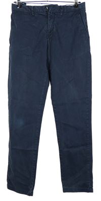 Pánské tmavomodré plátěné chino kalhoty Tommy Hifliger vel. 30/32