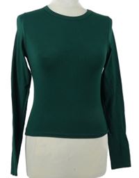 Dámské tmavozelené crop triko H&M