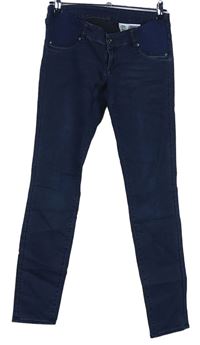Dámske tmavomodré skinny tehotenské é rifle H&M
