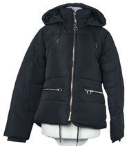 Dámska čierna šušťáková zimná bunda s odopínacíá kapucňou Topshop