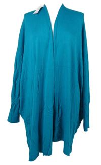 Nové - Dámský tyrkysový svetrový dlouhý cardigán Yours vel. 54