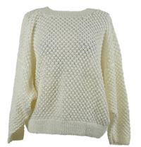 Dámský smetanový ažurový svetr 