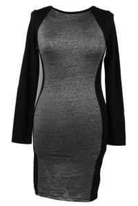 Dámske sivo-čierne melírované šaty H&M