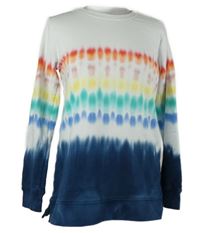 Dámská bílo-tmavomodro-barevná batikovaná mikina Land´s End 