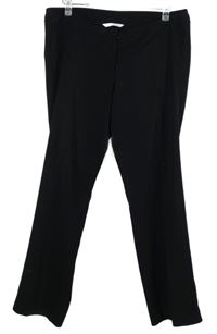 Dámské černé bokové společenské kalhoty s puky 