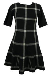 Dámské černo-bílé kostkované pletené šaty Apricot 