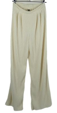 Dámské smetanové vzorované palazzo kalhoty 