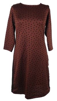 Dámske vínovo-čierne bodkované šaty Gina