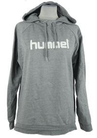 Dámská šedá mikina s logem a kapucí Hummel