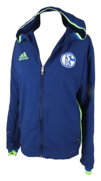 Pánská tmavomodrá šusťáková sportovní bunda s kapucí Adidas 