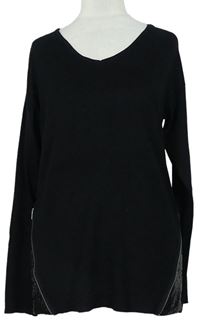 Dámsky čierny ľahký sveter s flitrami BodyFlirt