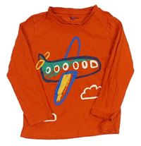 Oranžové tričko s lietadlom  Tu