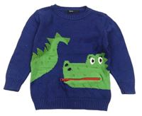 Tmavomodrý sveter s krokodílom George
